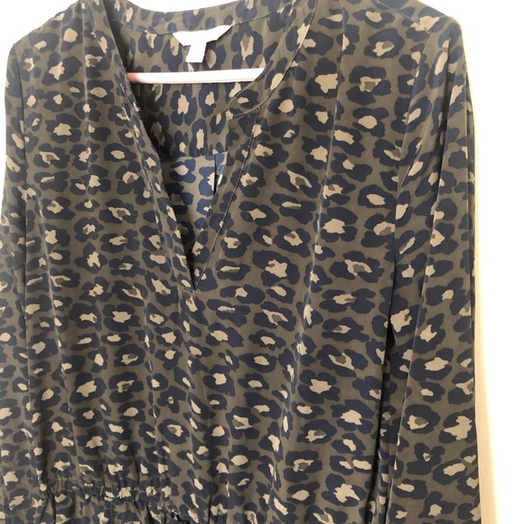 Army green, leopard print, shirt dress - Picture 2 of 6